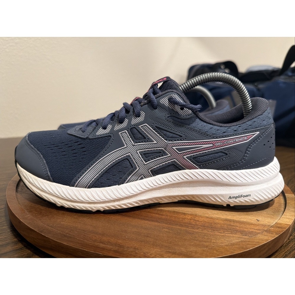 ASICS Gel-Contend 8 Running Shoes Womens 10 Grey Pink Excellent 1012B320